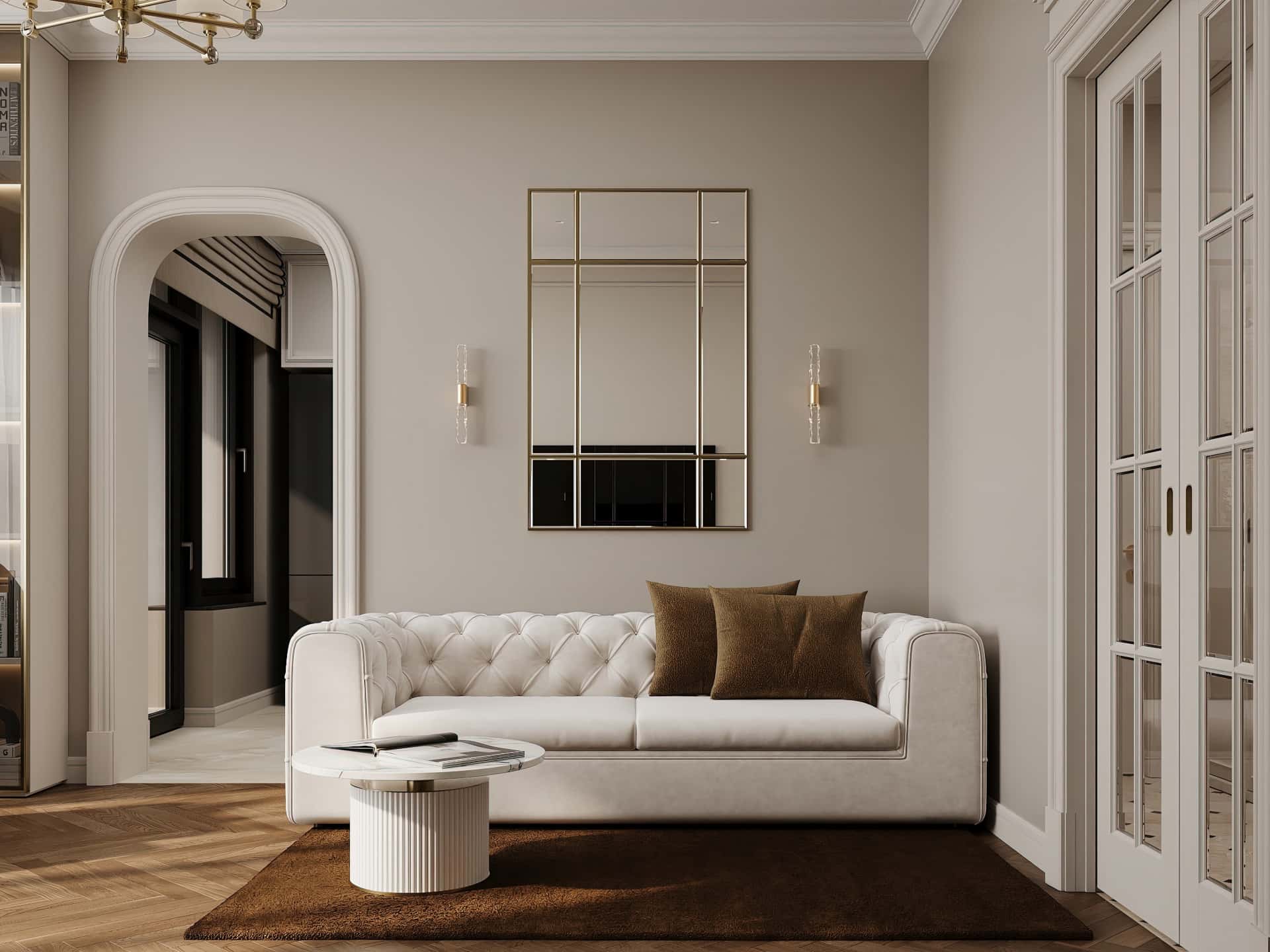 Дизайн и ремонт квартиры в ЖК Режиссёр — Классика с сердцем, 65 м2. Гостиная, фото 5