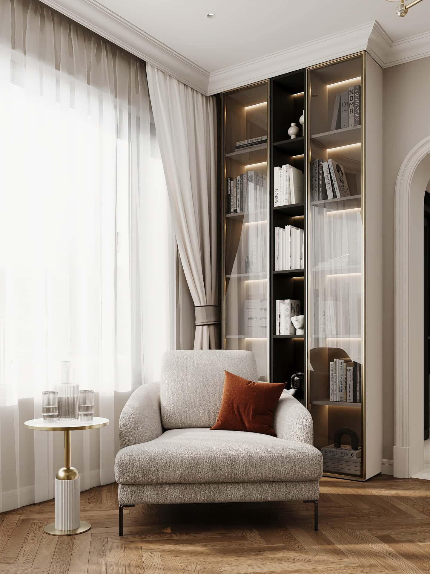 Дизайн и ремонт квартиры в ЖК Режиссёр — Классика с сердцем, 65 м2. Гостиная, фото 6