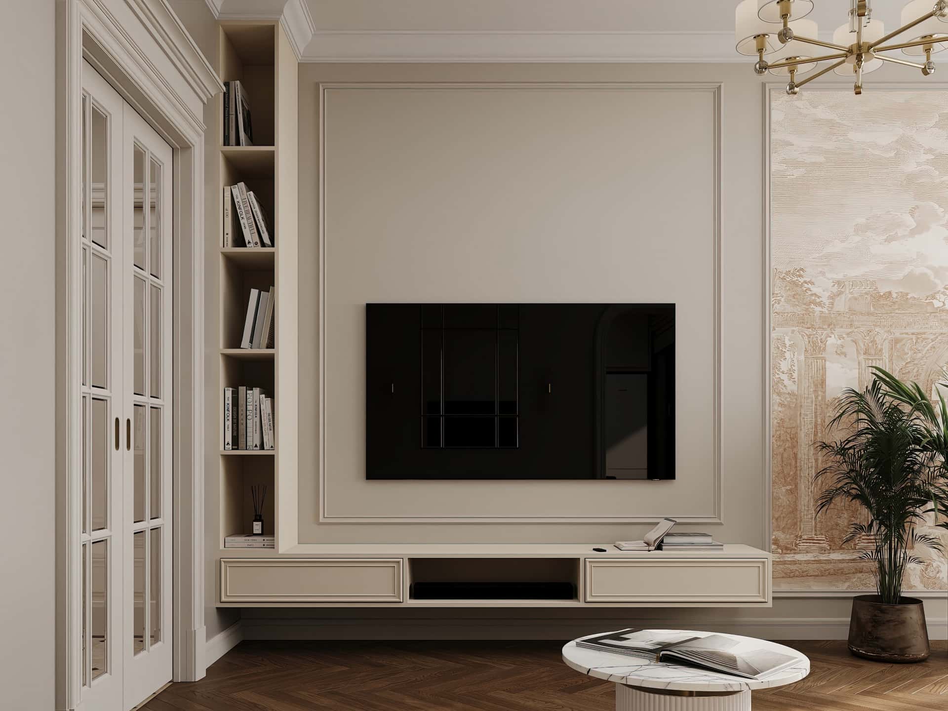 Дизайн и ремонт квартиры в ЖК Режиссёр — Классика с сердцем, 65 м2. Гостиная, фото 7