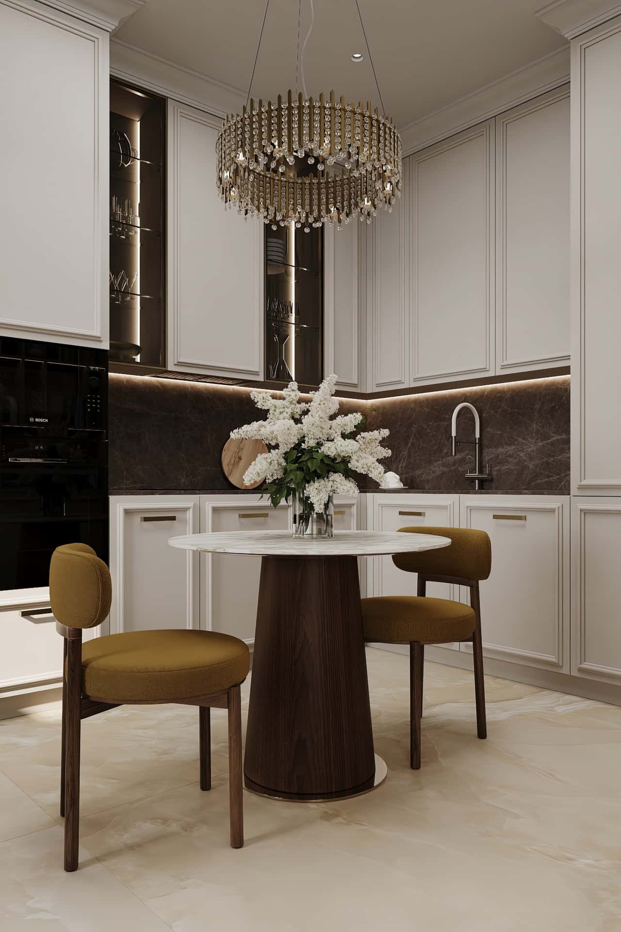 Дизайн и ремонт квартиры в ЖК Режиссёр — Классика с сердцем, 65 м2. Кухня, фото 6