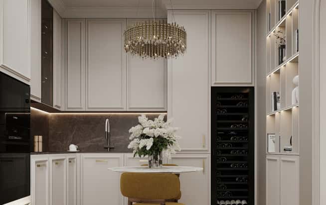 Дизайн и ремонт квартиры в ЖК Режиссёр в стиле современная классика. Кухня, фото 2