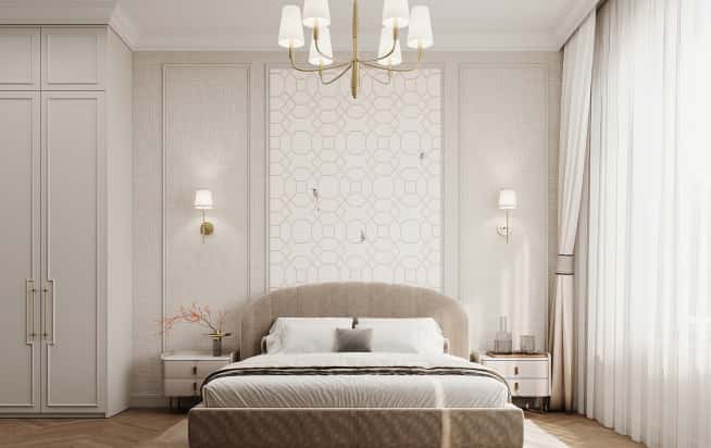 Дизайн и ремонт квартиры в ЖК Режиссёр в стиле современная классика. Спальня, фото 4