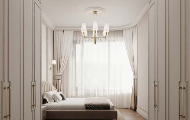 Дизайн и ремонт квартиры в ЖК Режиссёр в стиле современная классика. Спальня