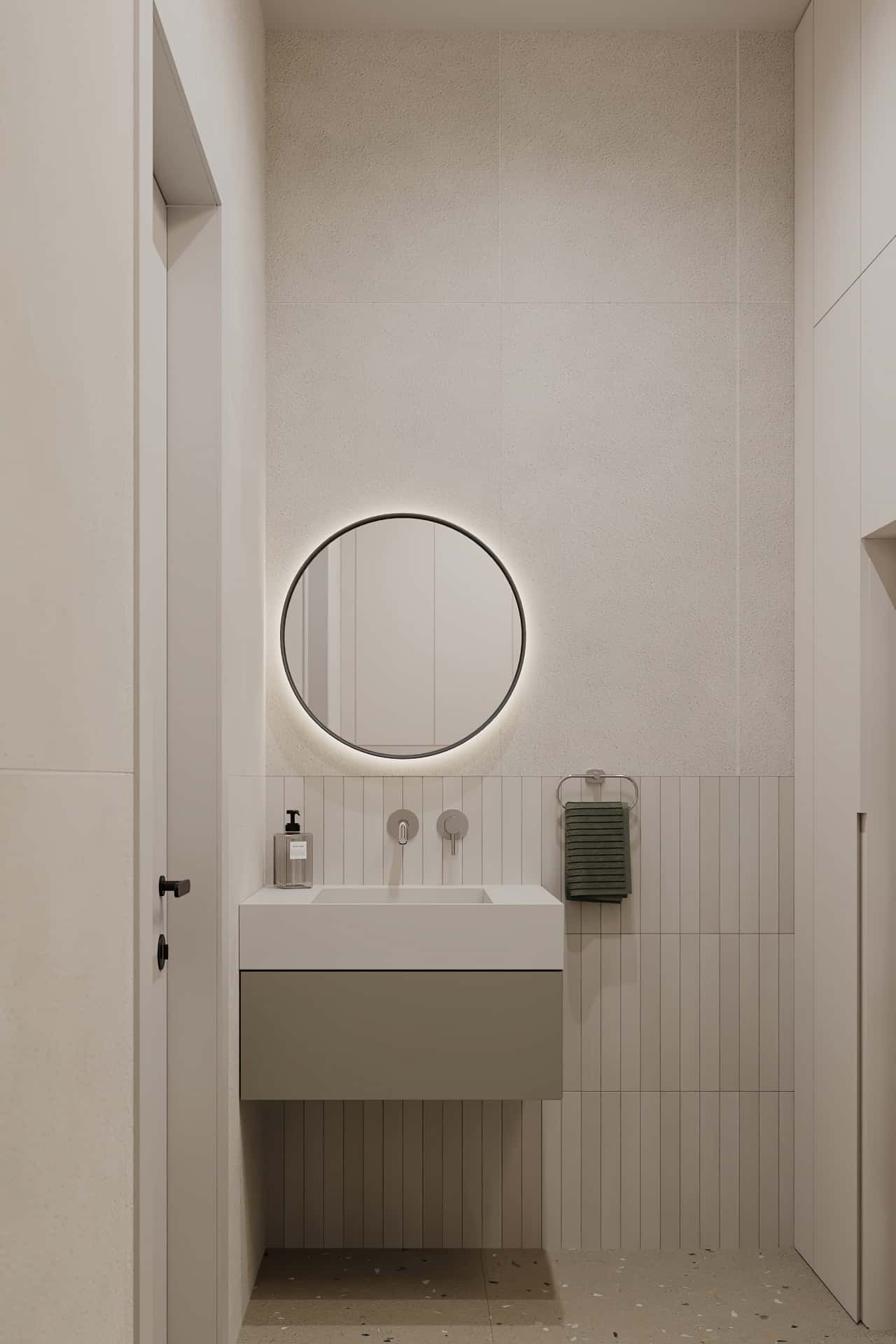 Дизайн и ремонт квартиры в ЖК Садовые кварталы — Скандинавский акцент, 95 м2. Гостевой санузел, фото 2