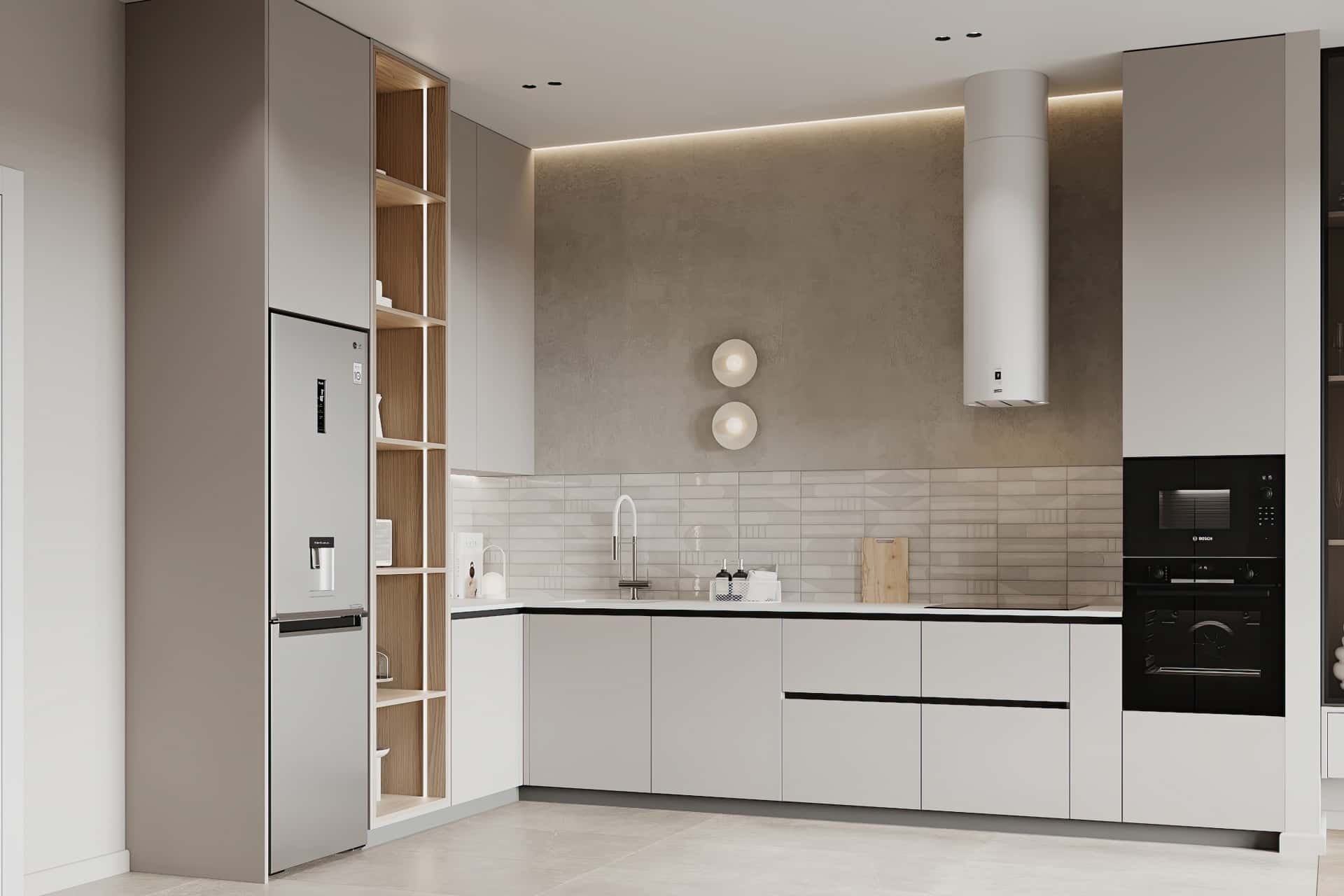 Дизайн и ремонт квартиры в ЖК Садовые кварталы — Скандинавский акцент, 95 м2. Кухня-гостиная, фото 2