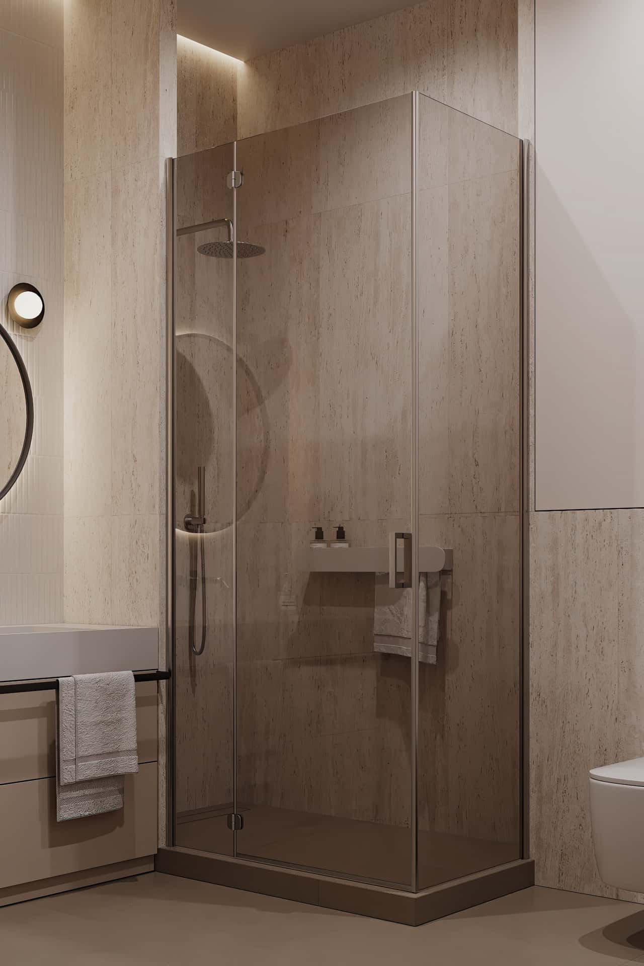 Дизайн и ремонт квартиры в ЖК Садовые кварталы — Скандинавский акцент, 95 м2. Мастер-санузел, фото 2