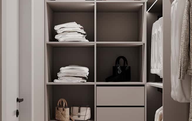 Дизайн и ремонт квартиры в ЖК Садовые кварталы в стиле современный. Гардеробная