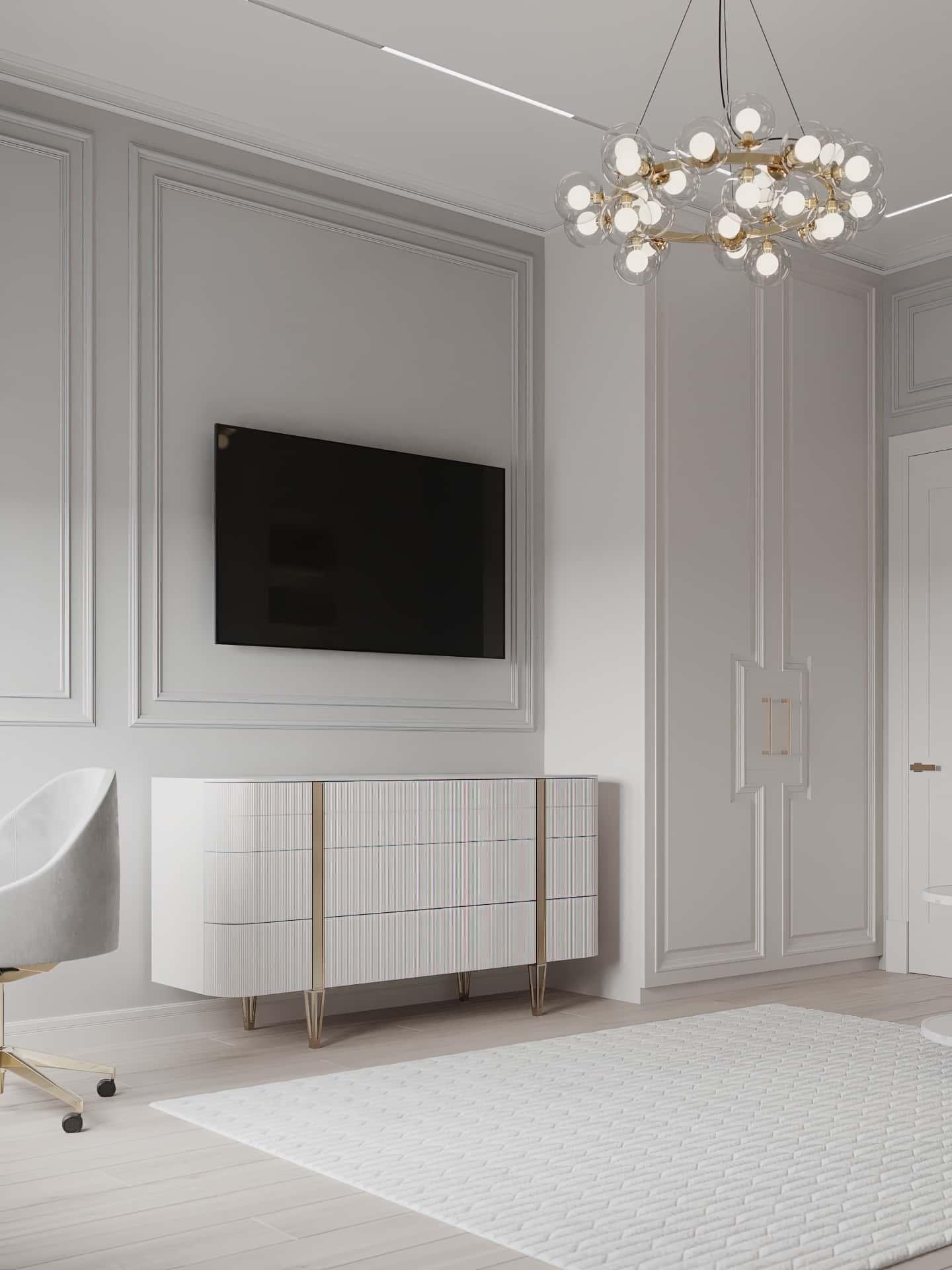 Дизайн и ремонт квартиры в ЖК Серебряный фонтан — Лебединое озеро, 109 м2. Гостевая-детская, фото 1