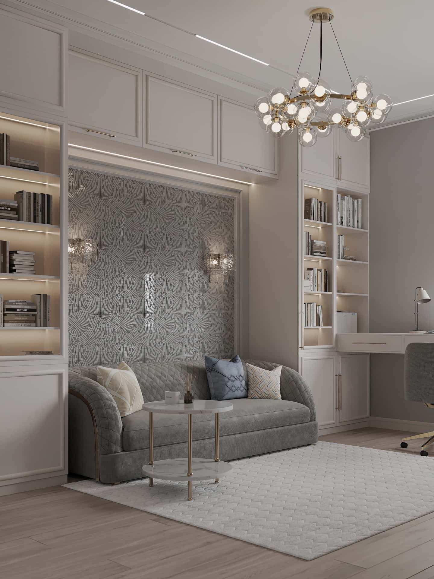 Дизайн и ремонт квартиры в ЖК Серебряный фонтан — Лебединое озеро, 109 м2. Гостевая-детская, фото 2