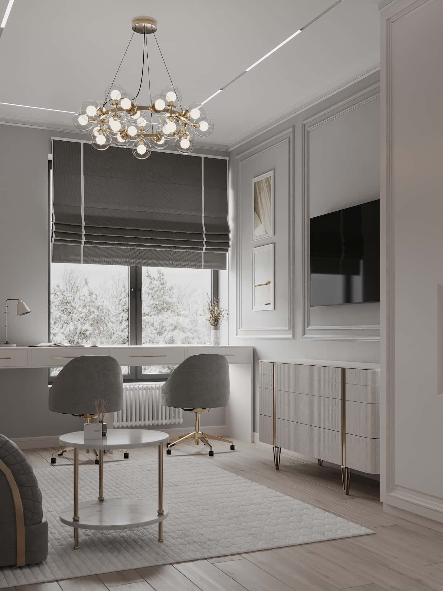 Дизайн и ремонт квартиры в ЖК Серебряный фонтан — Лебединое озеро, 109 м2. Гостевая-детская, фото 4