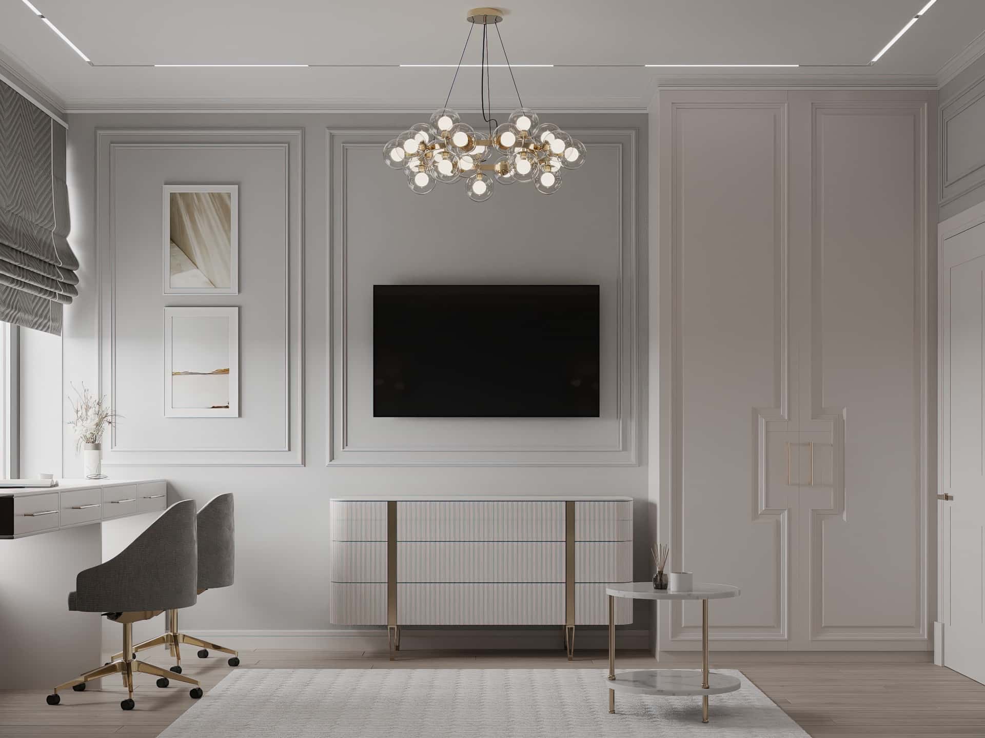 Дизайн и ремонт квартиры в ЖК Серебряный фонтан — Лебединое озеро, 109 м2. Гостевая-детская, фото 7