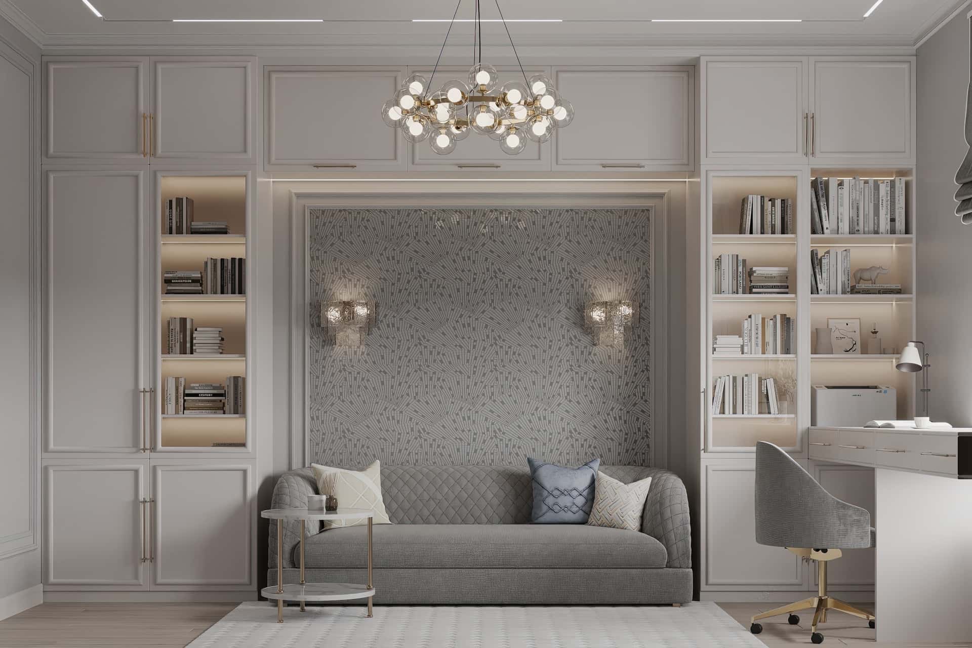 Дизайн и ремонт квартиры в ЖК Серебряный фонтан — Лебединое озеро, 109 м2. Гостевая-детская