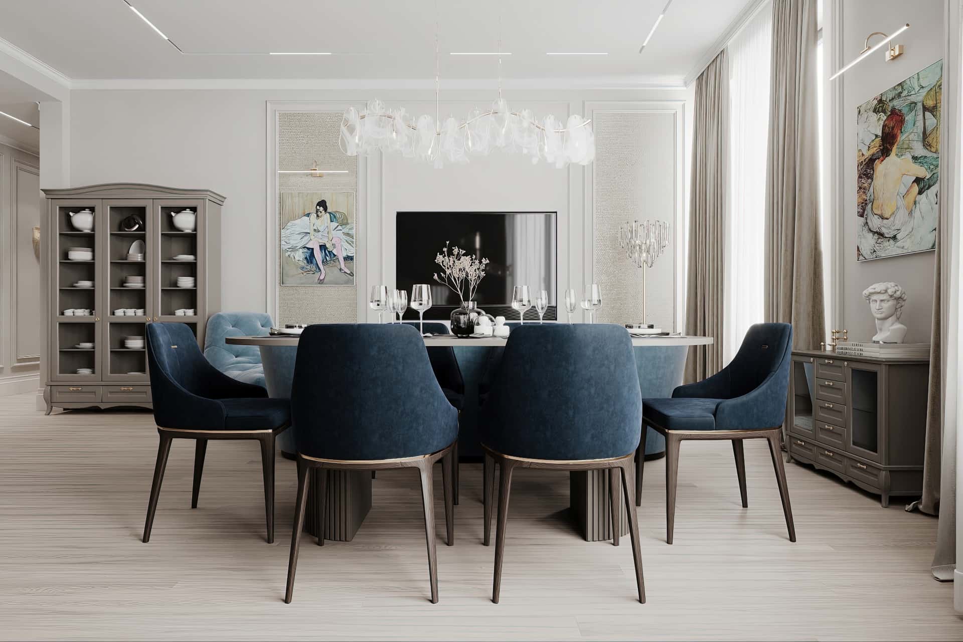 Дизайн и ремонт квартиры в ЖК Серебряный фонтан — Лебединое озеро, 109 м2. Кухня-гостиная, фото 1