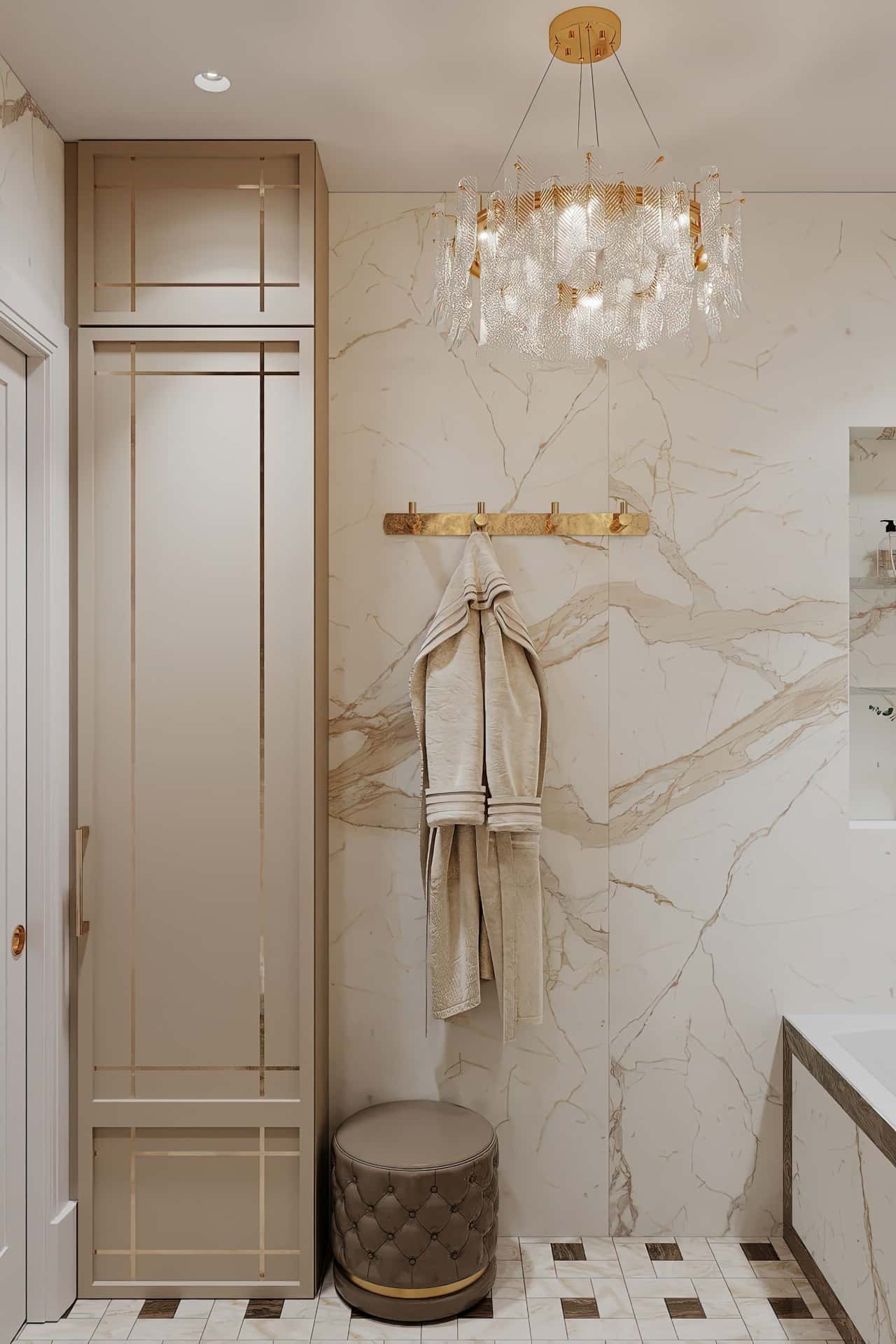 Дизайн и ремонт квартиры в ЖК Серебряный фонтан — Лебединое озеро, 109 м2. Мастер-ванная, фото 4