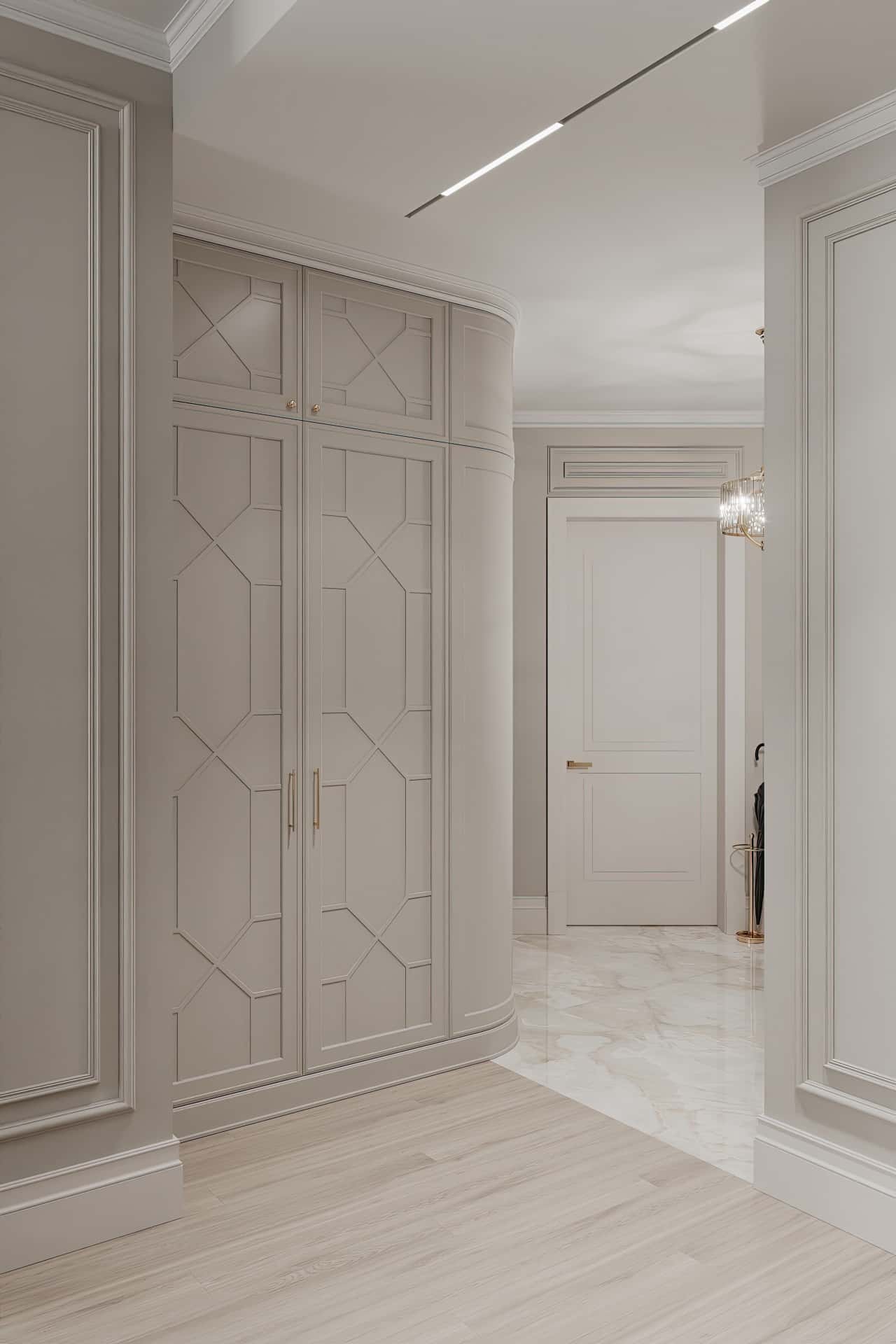 Дизайн и ремонт квартиры в ЖК Серебряный фонтан — Лебединое озеро, 109 м2. Прихожая и коридор, фото 3