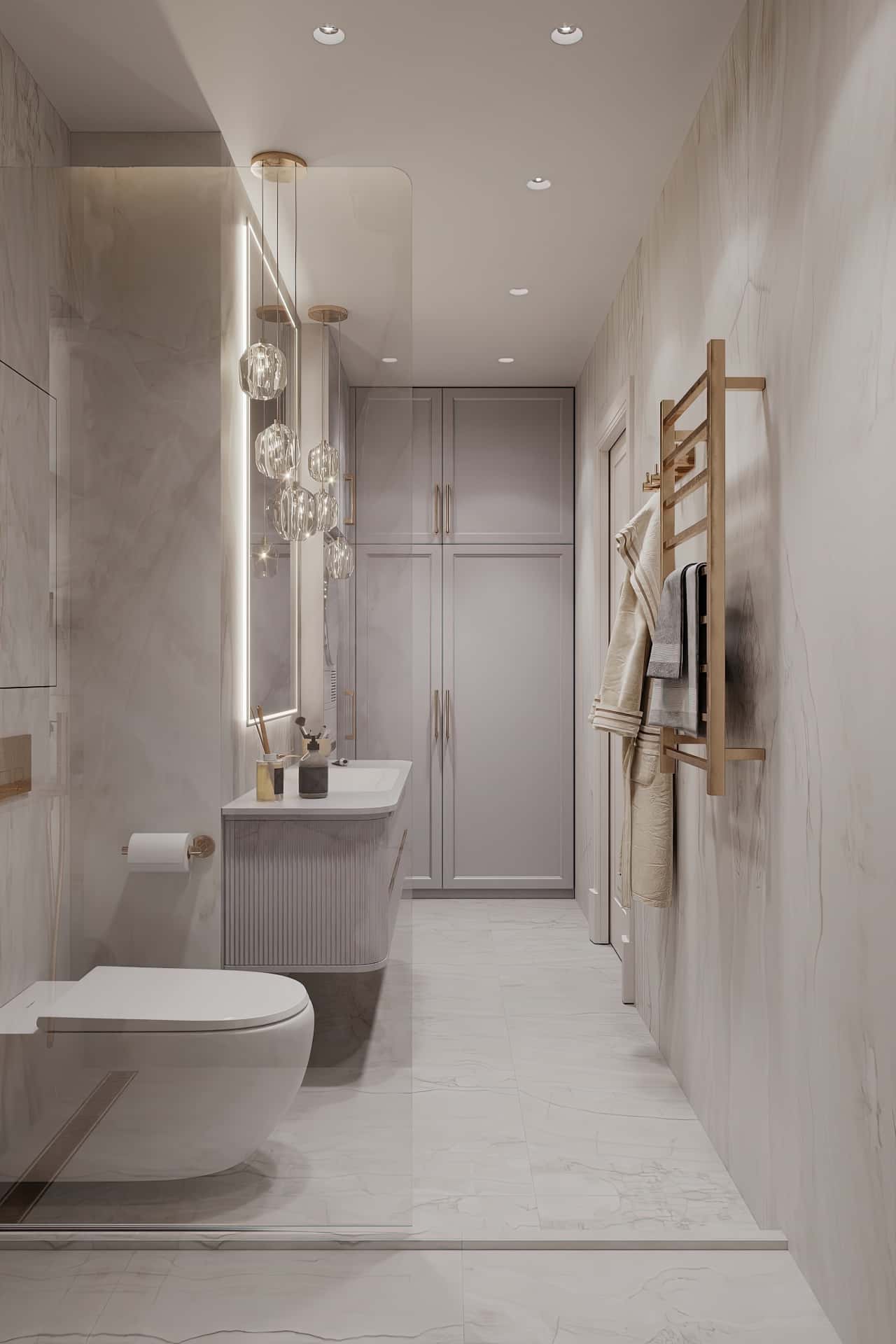 Дизайн и ремонт квартиры в ЖК Серебряный фонтан — Лебединое озеро, 109 м2. Санузел, фото 4