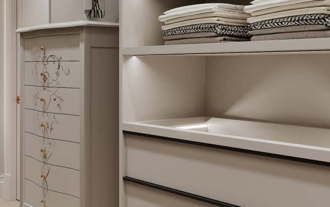 Дизайн и ремонт квартиры в ЖК Серебряный фонтан в стиле современная классика. Гардеробная, фото 2