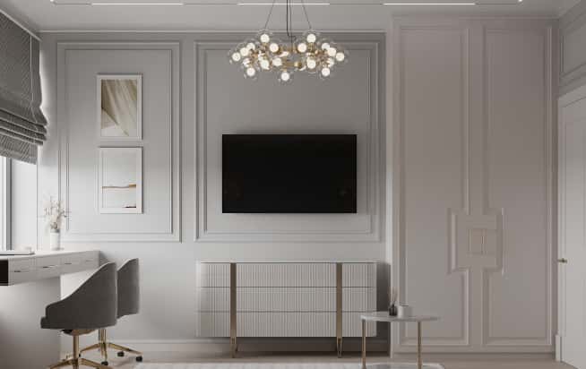 Дизайн и ремонт квартиры в ЖК Серебряный фонтан в стиле современная классика. Гостевая-детская, фото 7