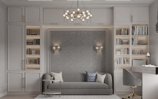 Дизайн и ремонт квартиры в ЖК Серебряный фонтан в стиле современная классика. Гостевая-детская