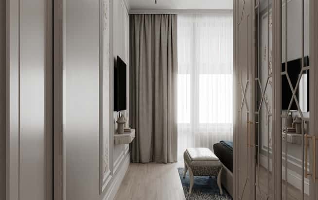 Дизайн и ремонт квартиры в ЖК Серебряный фонтан в стиле современная классика. Мастер-спальня, фото 5