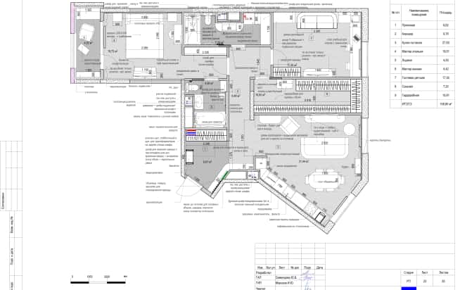 Дизайн и ремонт квартиры в ЖК Серебряный фонтан в стиле современная классика. Планировка