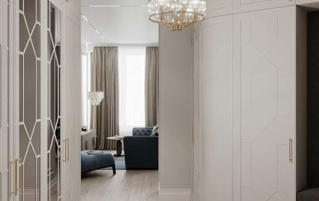 Дизайн и ремонт квартиры в ЖК Серебряный фонтан в стиле современная классика. Прихожая и коридор, фото 7