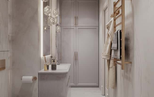Дизайн и ремонт квартиры в ЖК Серебряный фонтан в стиле современная классика. Санузел, фото 4
