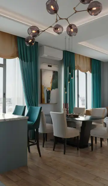 ЖК «Серебряный Парк». Дизайн барной стойки в стиле кухонного гарнитура