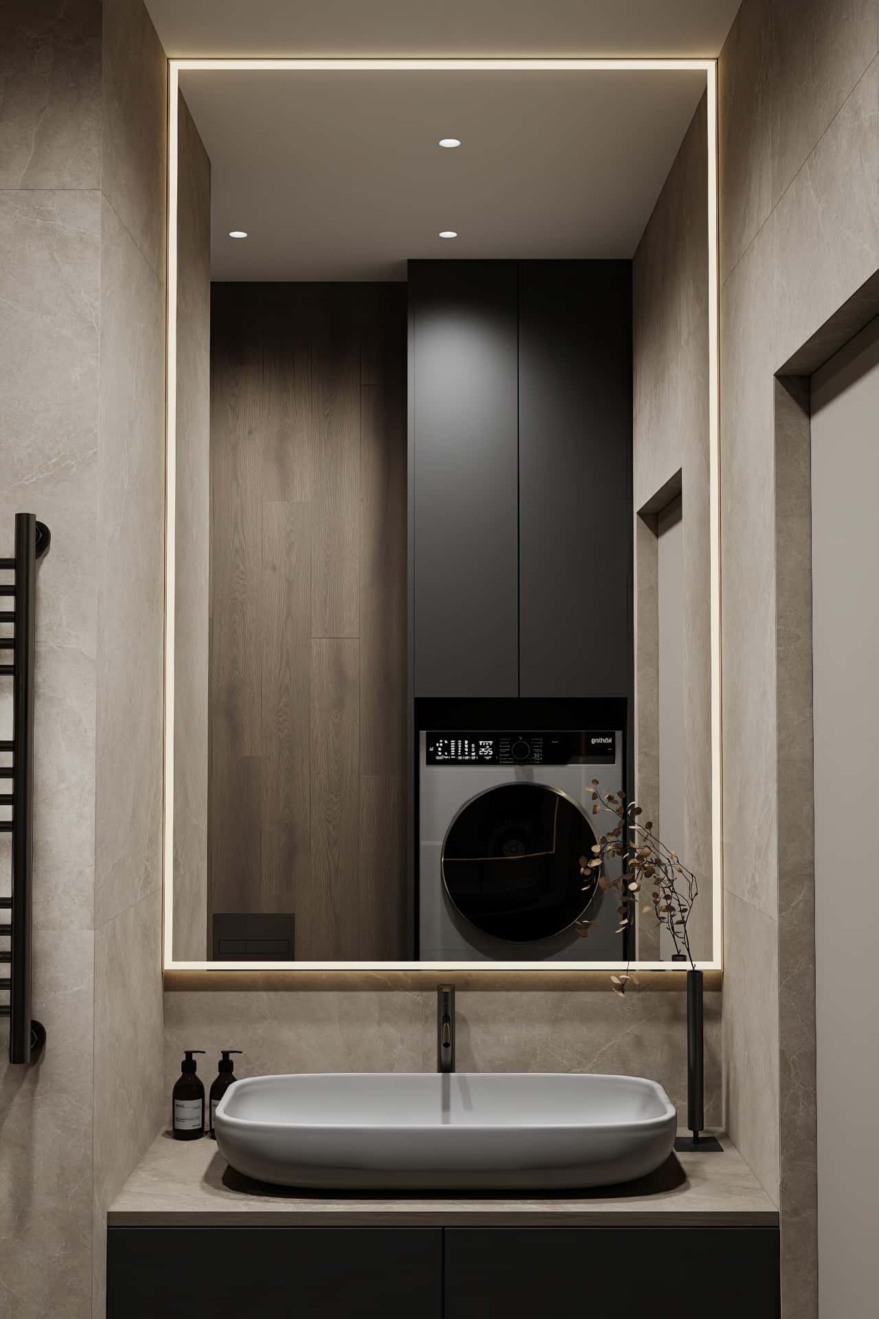 Дизайн и ремонт квартиры в ЖК Shagal — Натуральная палитра, 84 м2. Гостевой санузел, фото 7