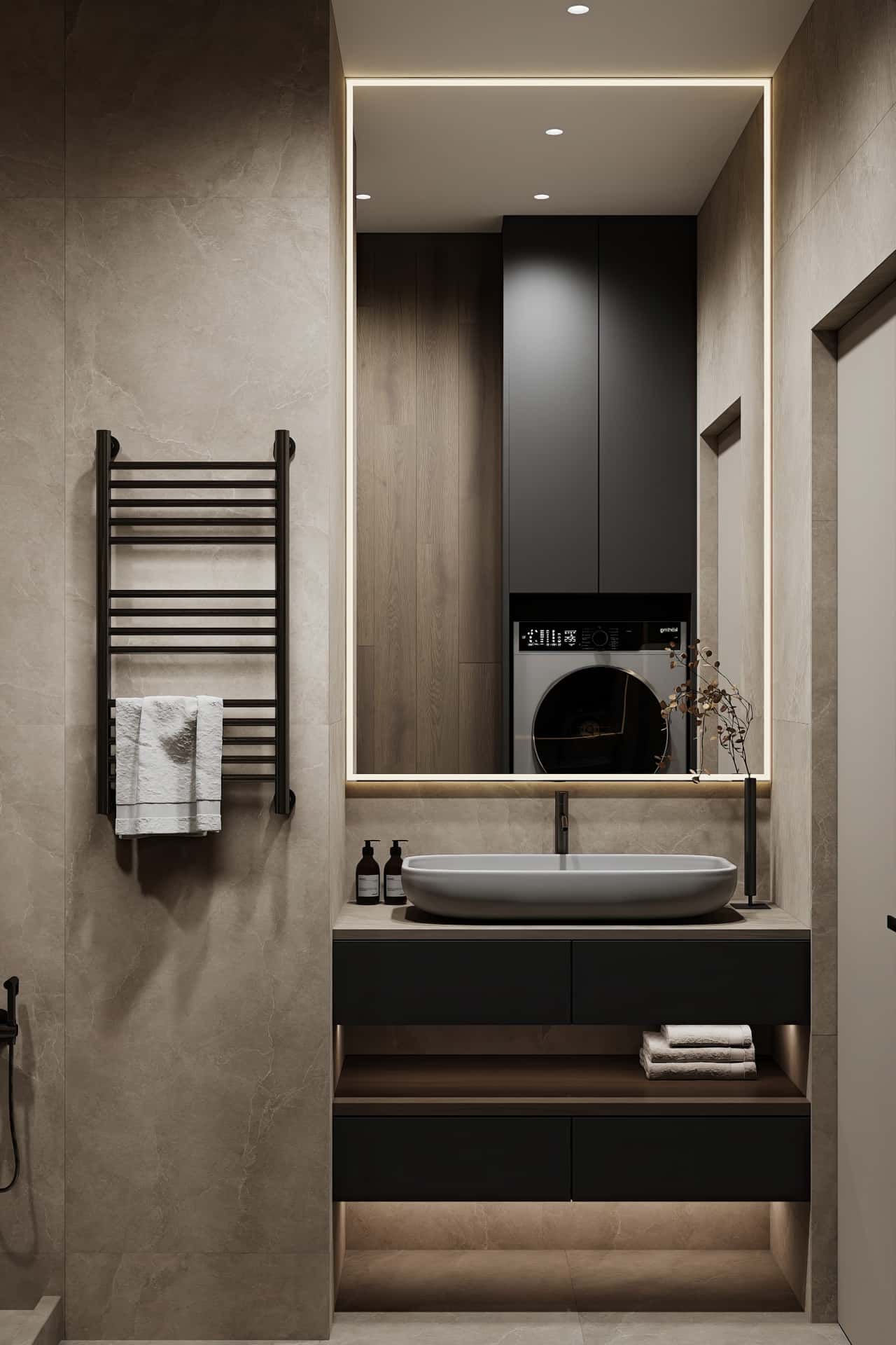 Дизайн и ремонт квартиры в ЖК Shagal — Натуральная палитра, 84 м2. Гостевой санузел, фото 6