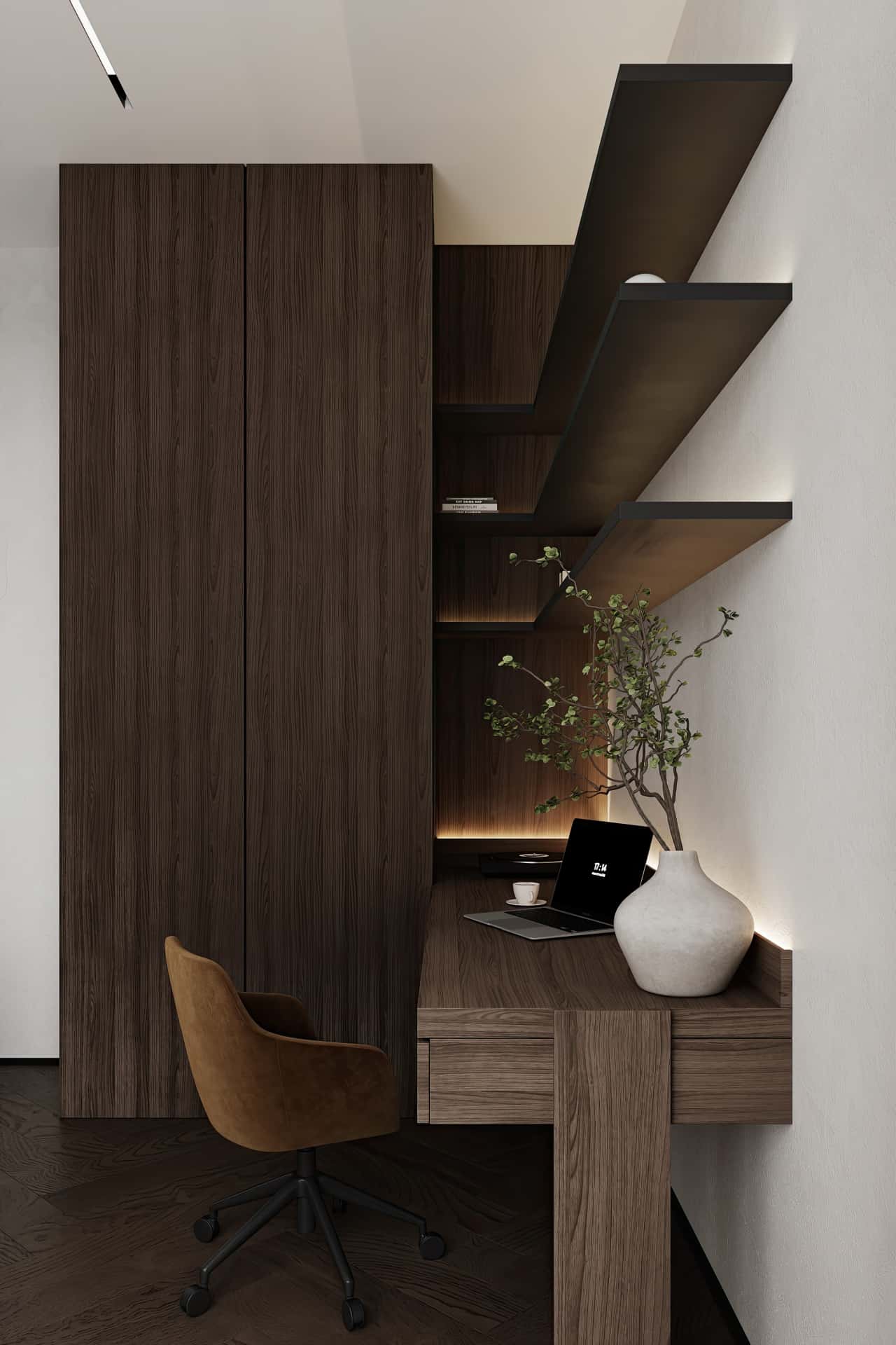 Дизайн и ремонт квартиры в ЖК Shagal — Натуральная палитра, 84 м2. Кабинет, фото 7