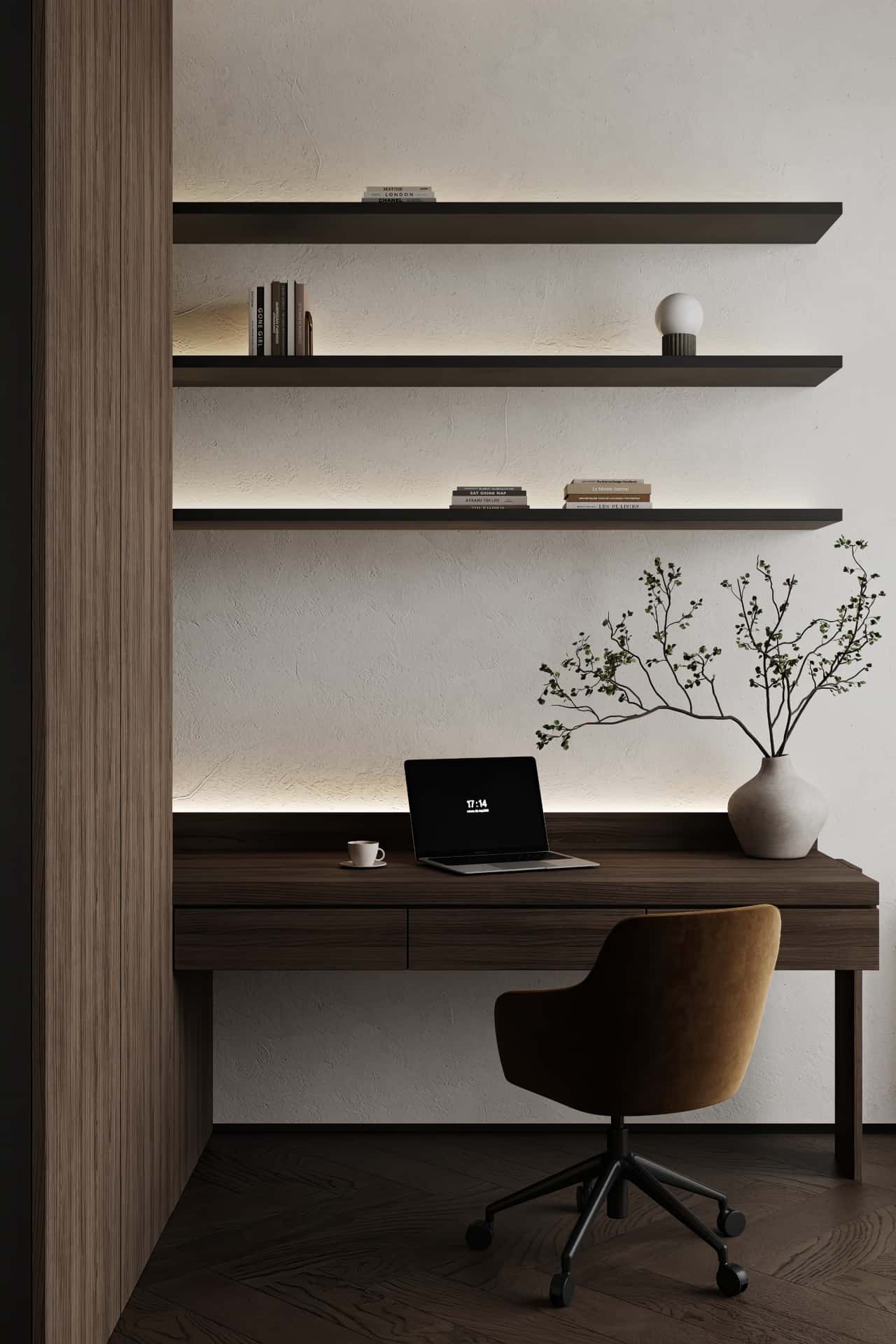 Дизайн и ремонт квартиры в ЖК Shagal — Натуральная палитра, 84 м2. Кабинет, фото 9