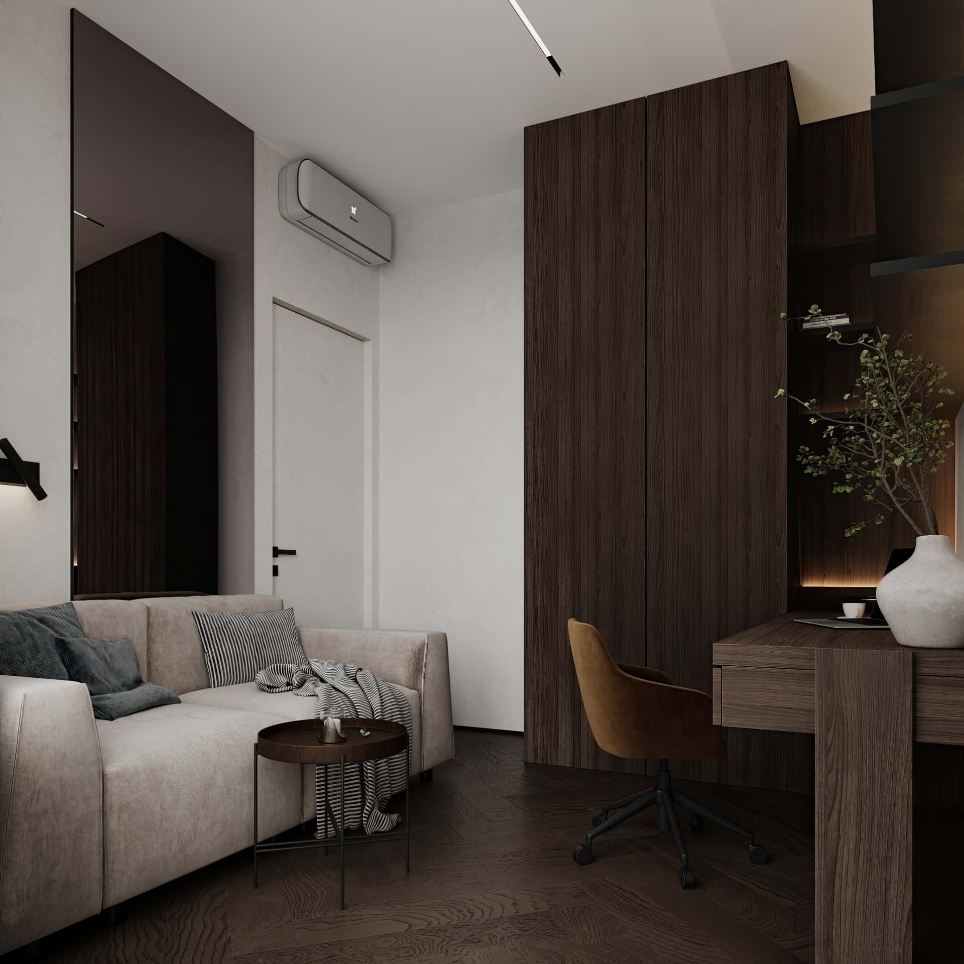 Дизайн и ремонт квартиры в ЖК Shagal — Натуральная палитра, 84 м2. Кабинет, фото 6