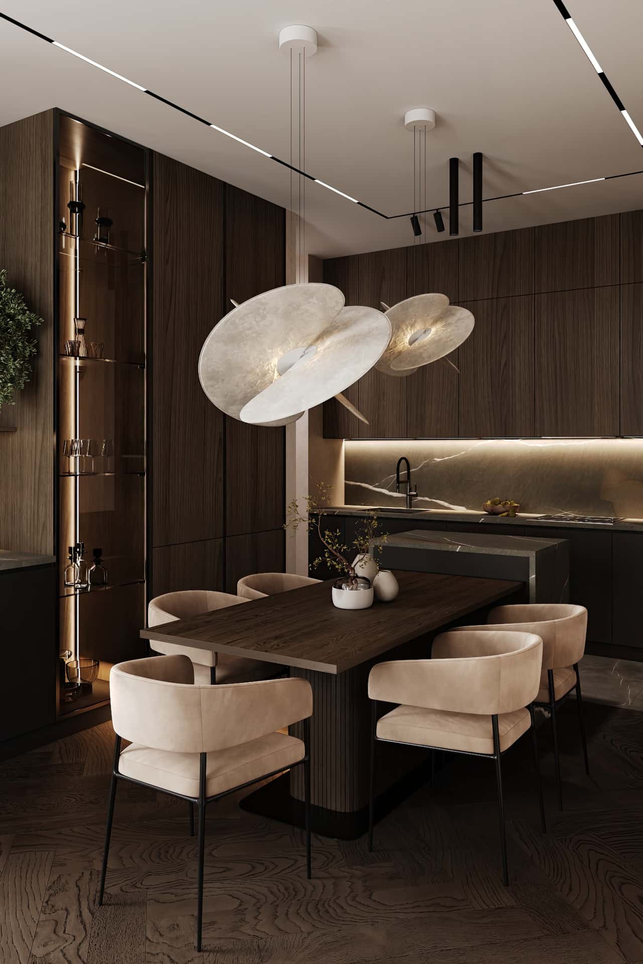 Дизайн и ремонт квартиры в ЖК Shagal — Натуральная палитра, 84 м2. Кухня-гостиная, фото 12