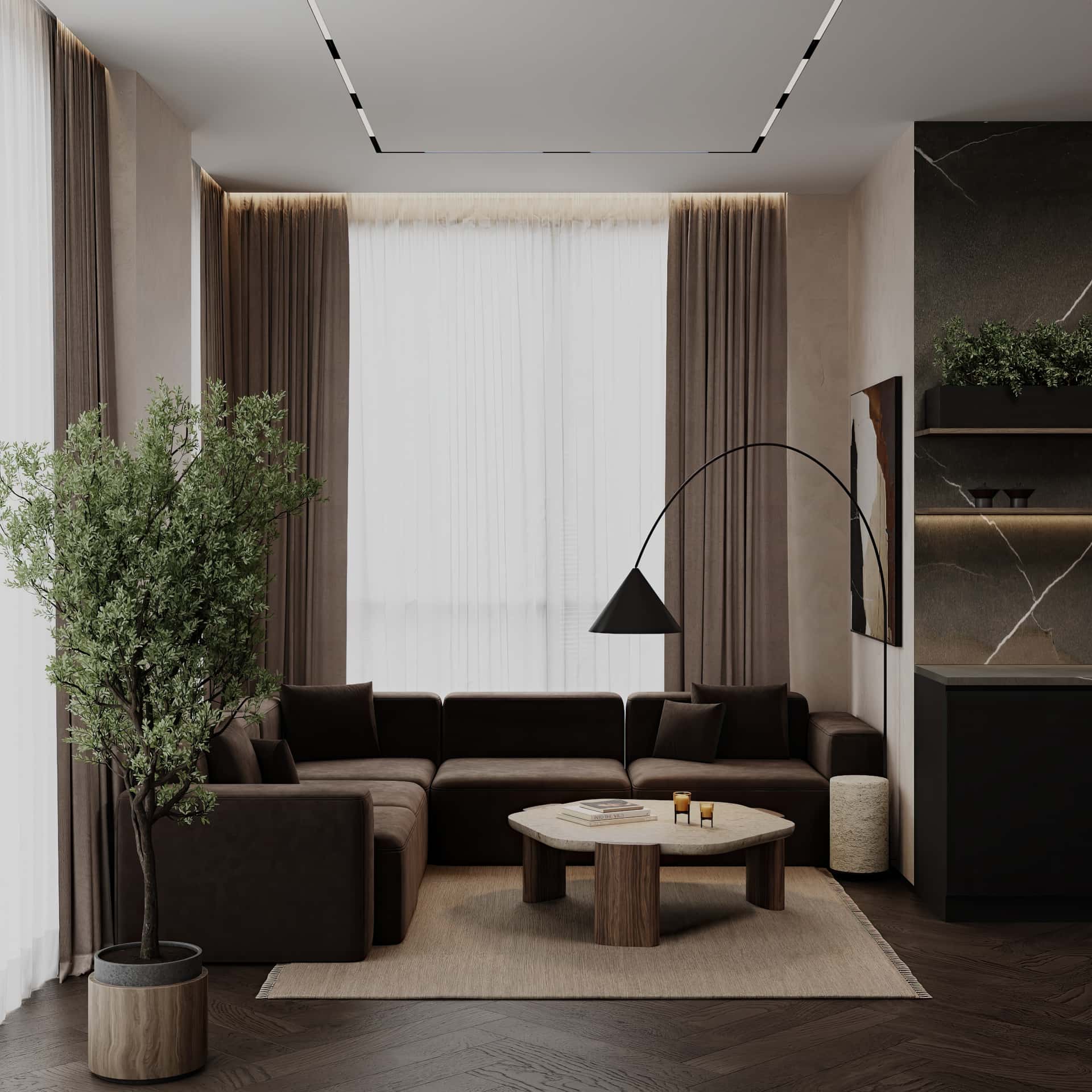 Дизайн и ремонт квартиры в ЖК Shagal — Натуральная палитра, 84 м2. Кухня-гостиная, фото 8