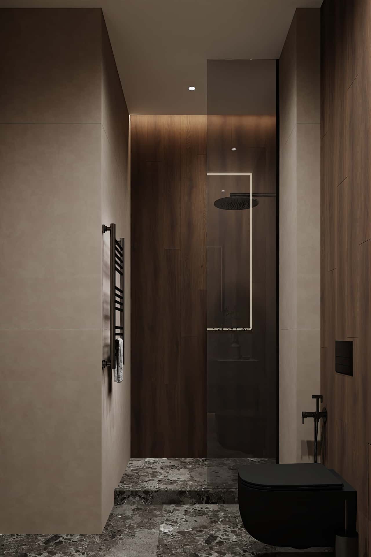 Дизайн и ремонт квартиры в ЖК Shagal — Натуральная палитра, 84 м2. Мастер-санузел, фото 9