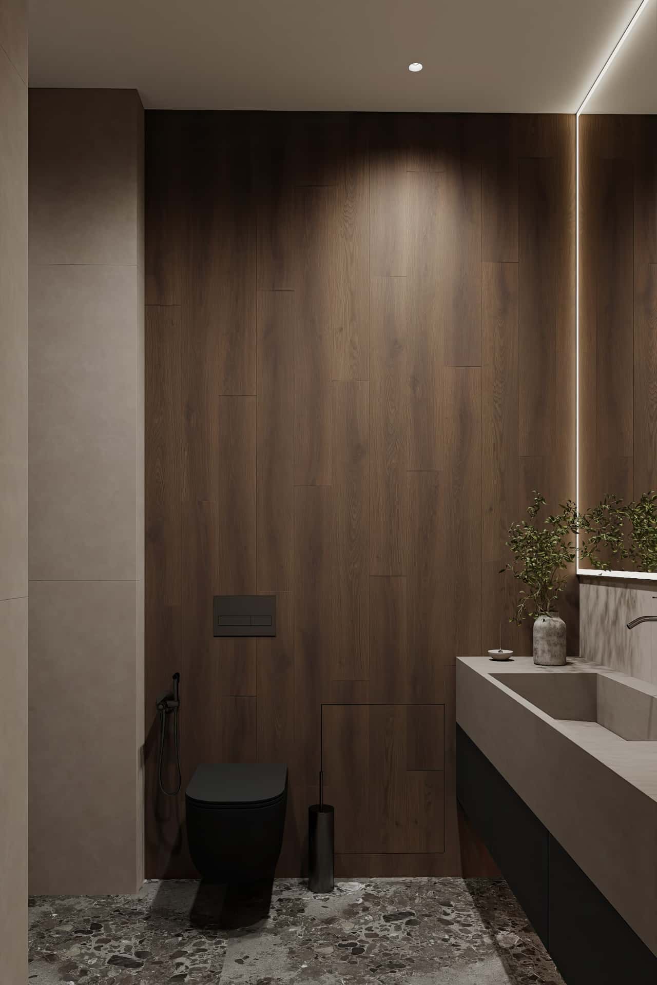 Дизайн и ремонт квартиры в ЖК Shagal — Натуральная палитра, 84 м2. Мастер-санузел, фото 10