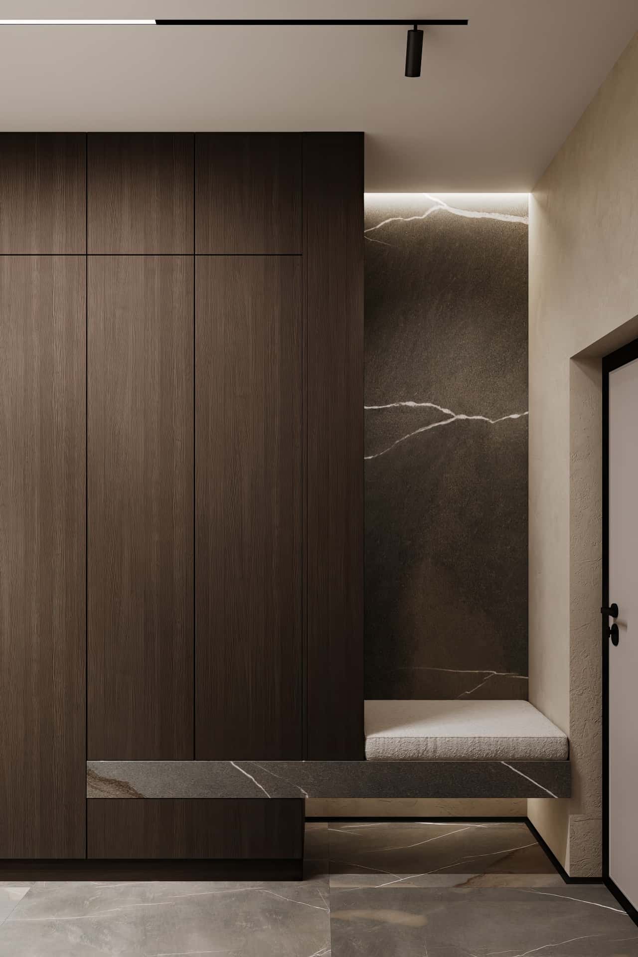 Дизайн и ремонт квартиры в ЖК Shagal — Натуральная палитра, 84 м2. Прихожая, фото 5