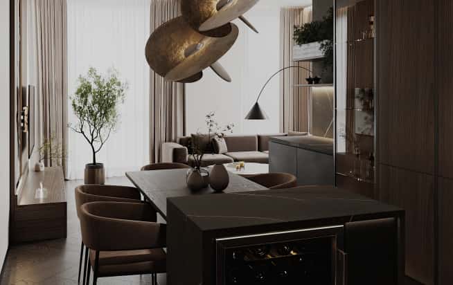 Дизайн и ремонт квартиры в ЖК Shagal в стиле современный. Кухня-гостиная, фото 5