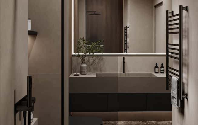 Дизайн и ремонт квартиры в ЖК Shagal в стиле современный. Мастер-санузел