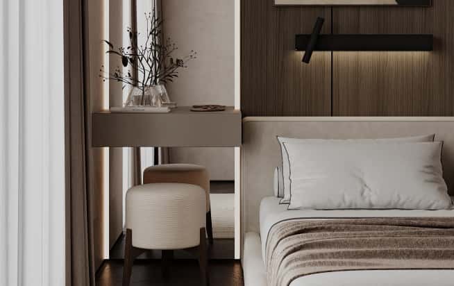 Дизайн и ремонт квартиры в ЖК Shagal в стиле современный. Мастер-спальня, фото 1