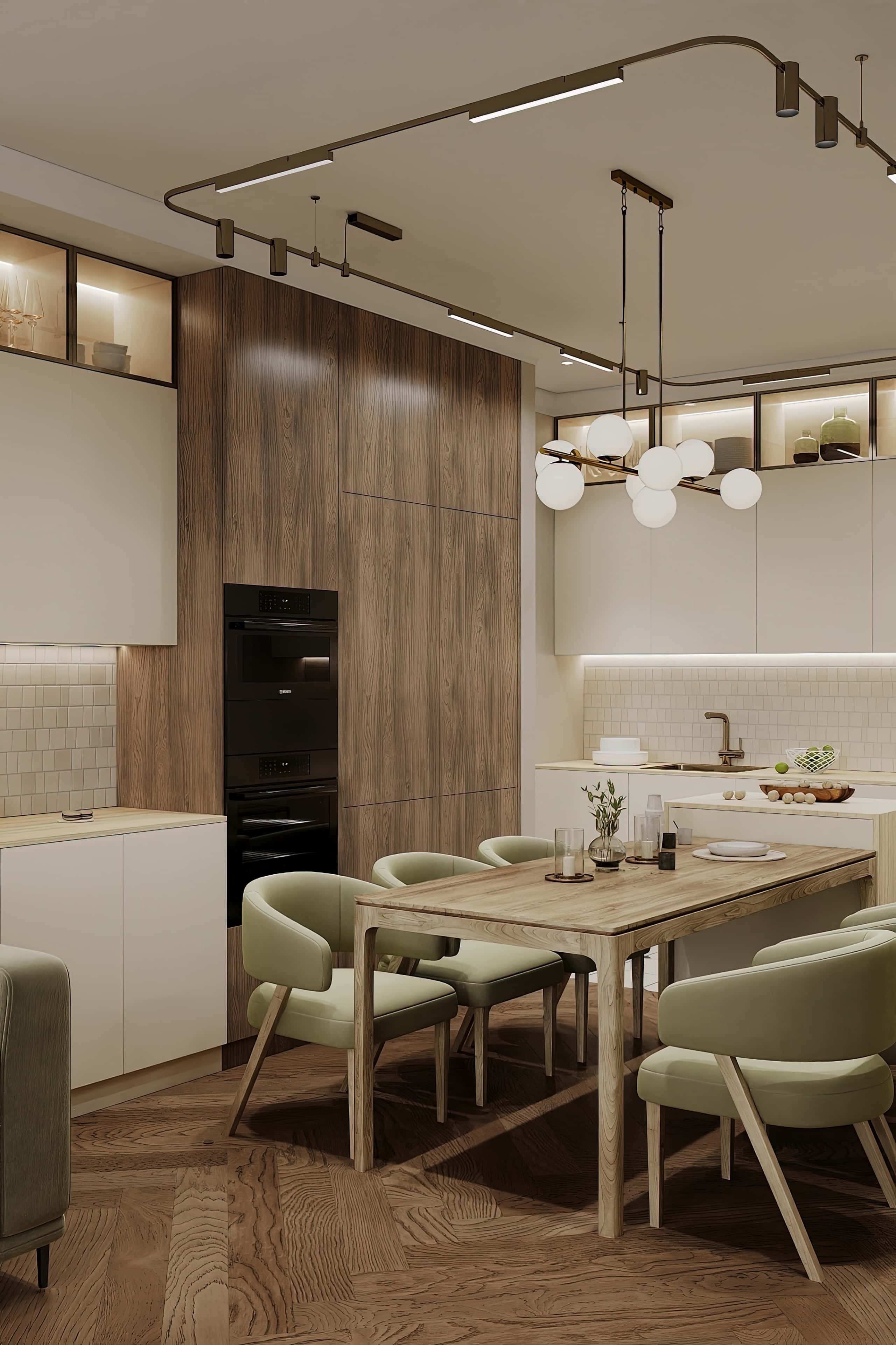 Оформление интерьера кухни-гостиной. Фото № 80696.