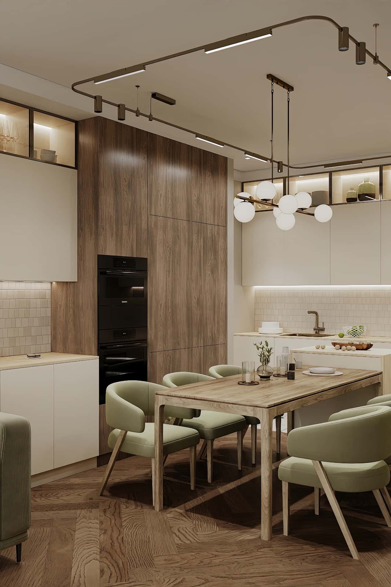 Дизайн и ремонт квартиры в ЖК Shagal — В ожидании чуда, 84 м2. Кухня-гостиная, фото 17