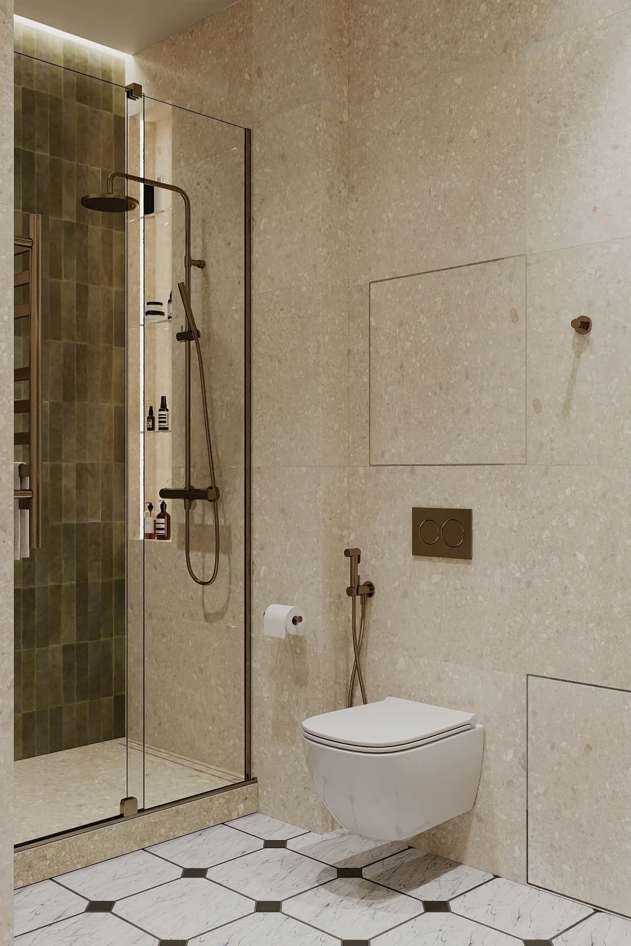 Дизайн и ремонт квартиры в ЖК Shagal — В ожидании чуда, 84 м2. Мастер-санузел, фото 6