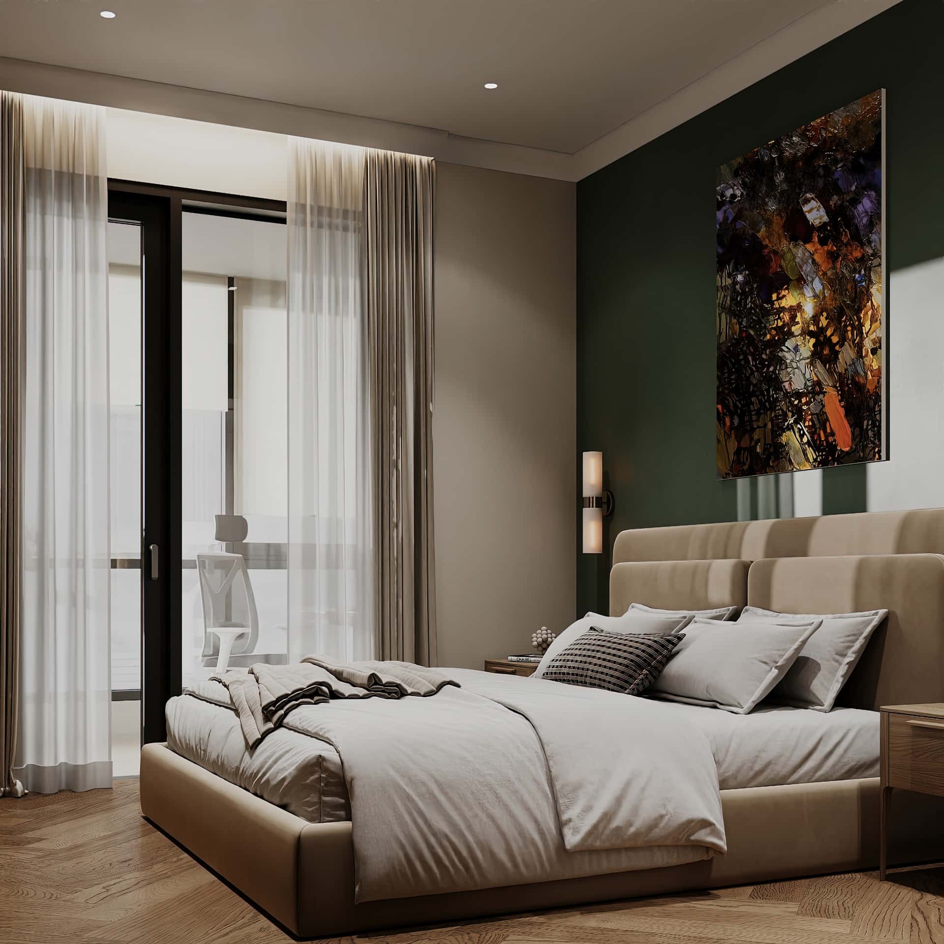 Дизайн и ремонт квартиры в ЖК Shagal — В ожидании чуда, 84 м2. Мастер-спальня, фото 11