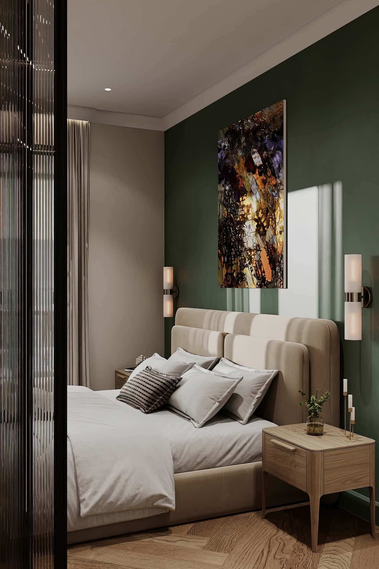 Дизайн и ремонт квартиры в ЖК Shagal — В ожидании чуда, 84 м2. Мастер-спальня, фото 13