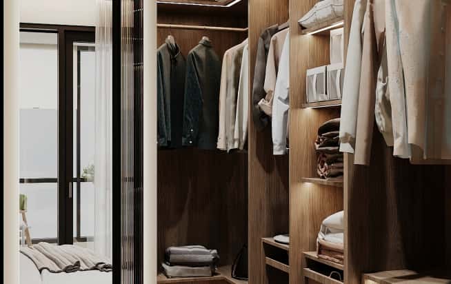 Дизайн и ремонт квартиры в ЖК Shagal в стиле современный. Гардеробная