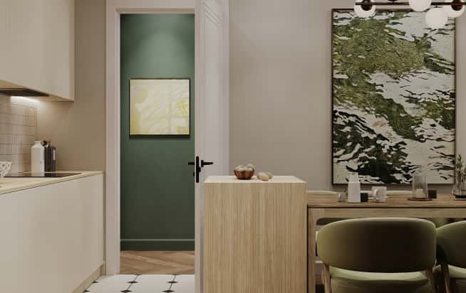 Дизайн и ремонт квартиры в ЖК Shagal в стиле современный. Кухня-гостиная, фото 5