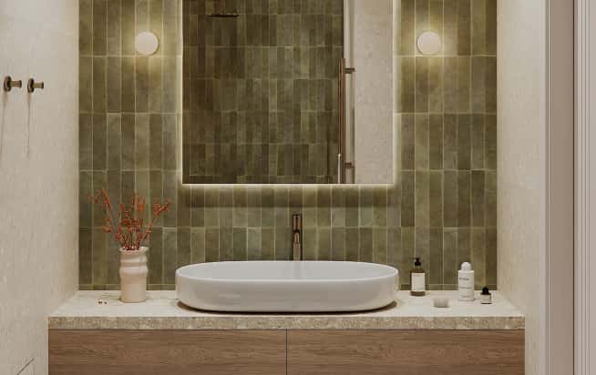 Дизайн и ремонт квартиры в ЖК Shagal в стиле современный. Мастер-санузел