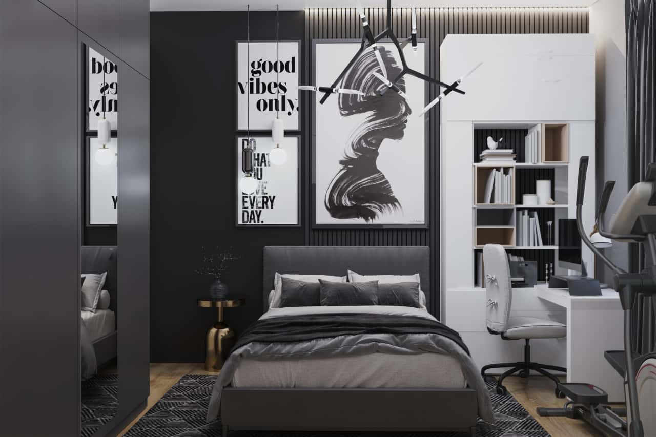 Чёрный цвет в интерьере